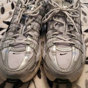 Nike Metallic Silver and Light Gray Sneakers
